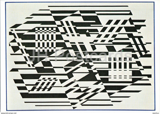 painting by Victor Vasarely - Composition AFA II - Komposition AFA II - french art - 1974 - Germany - unused - JH Postcards