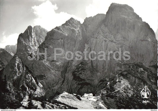 Stripsenjoch Haus - Predigtstuhl Fleischbank Karlspitzen - Totenkirchl - Alps - 2681 - old postcard - Austria - unused - JH Postcards