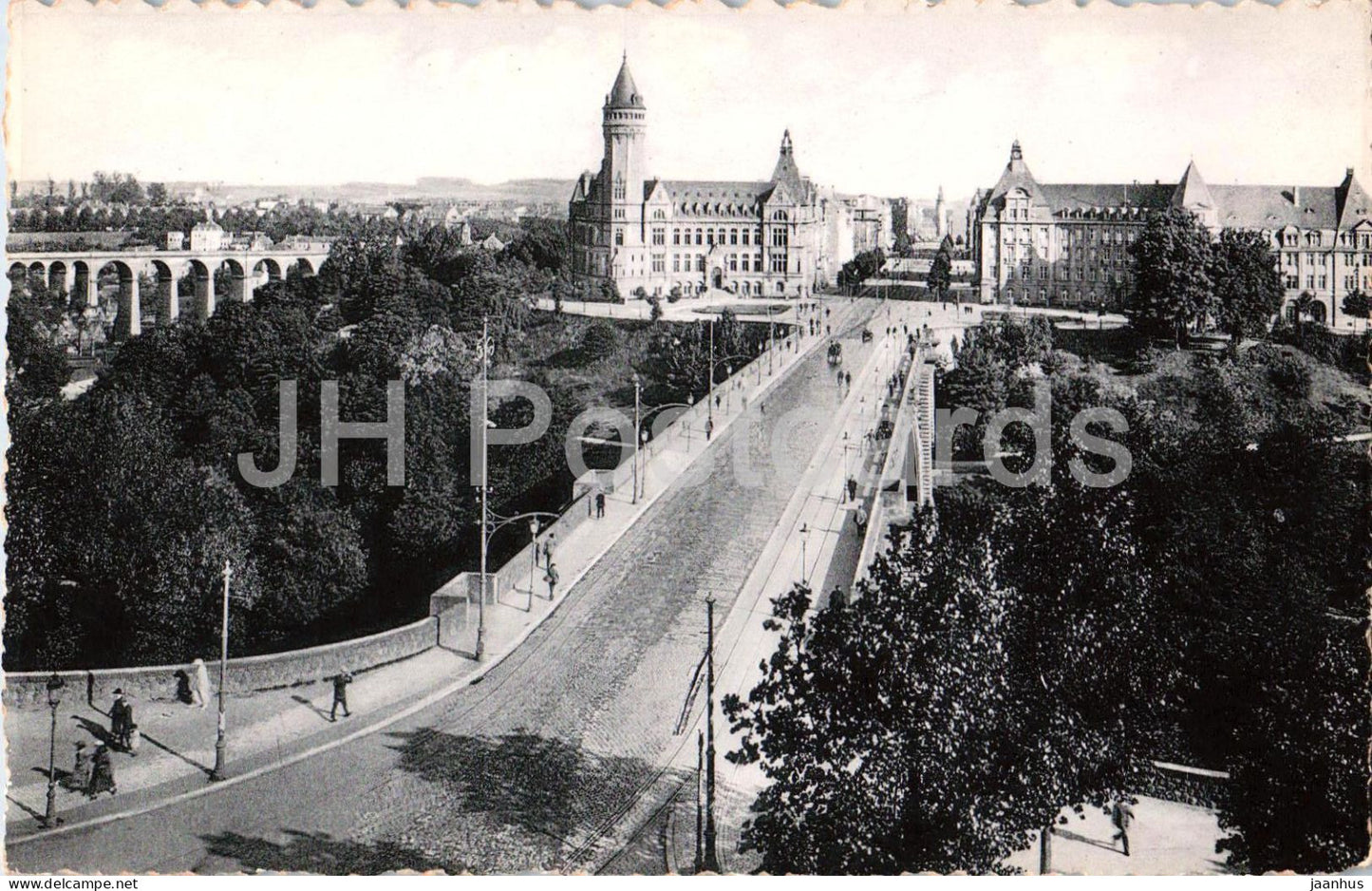 Luxembourg - Avenue et Pont Adolphe - Avenue and Adolphe Bridge - old postcard - Luxembourg - unused - JH Postcards