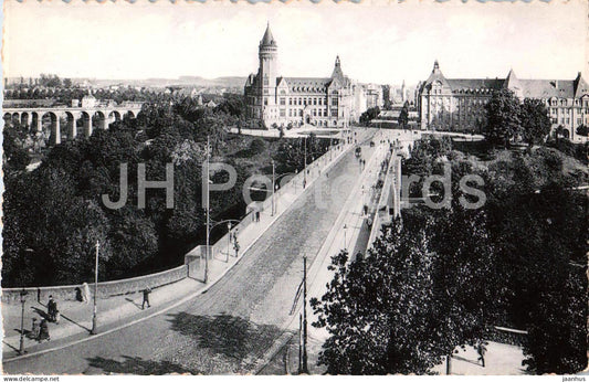 Luxembourg - Avenue et Pont Adolphe - Avenue and Adolphe Bridge - old postcard - Luxembourg - unused - JH Postcards