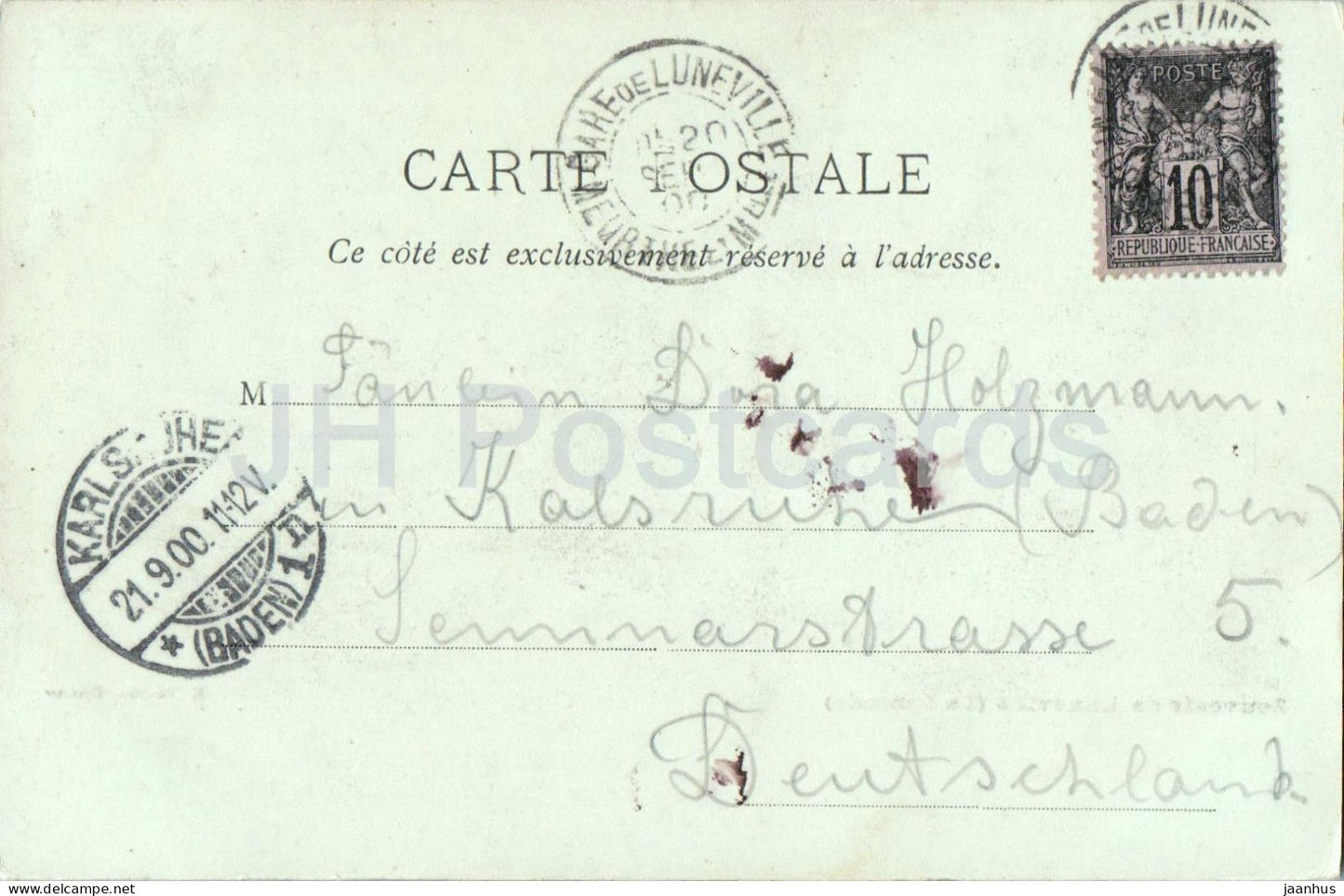 Souvenir de Luneville - La Cascade - waterfall - old postcard - 1900 - France - used