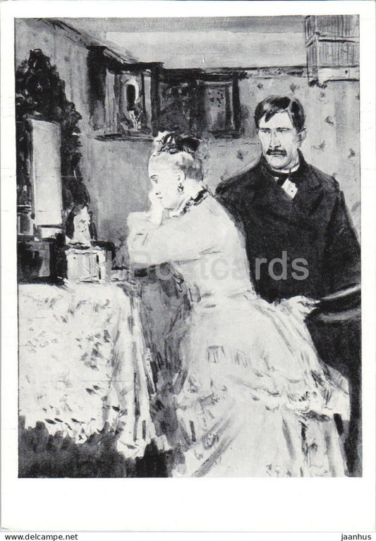 The Artamonov Business by M. Gorky - Petr and Natalia - illustration - 1960 - Russia USSR - unused - JH Postcards