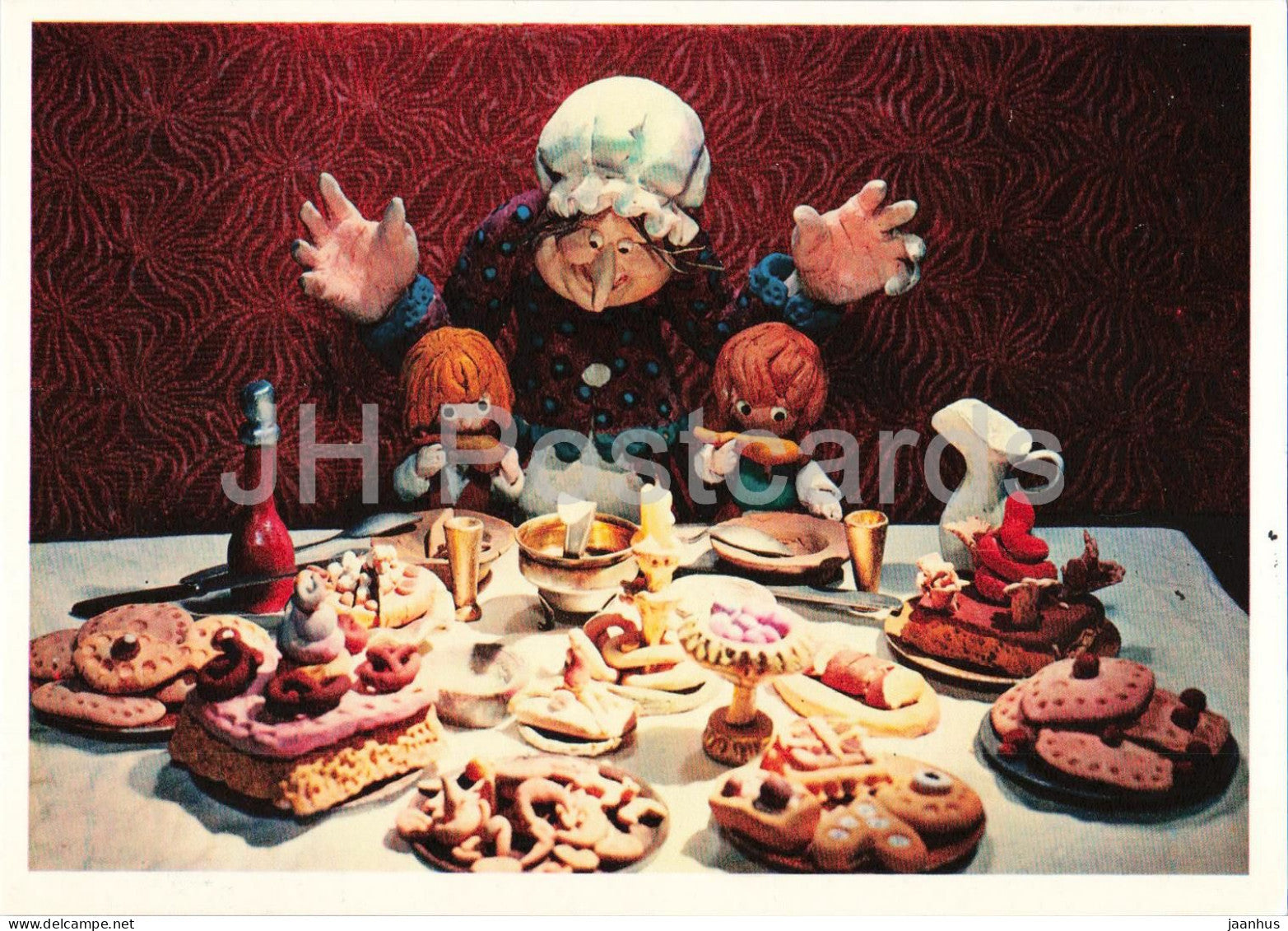 Hansel and Gretel by Brothers Grimm - sweets - dolls - Fairy Tale - 1975 - Russia USSR - unused - JH Postcards