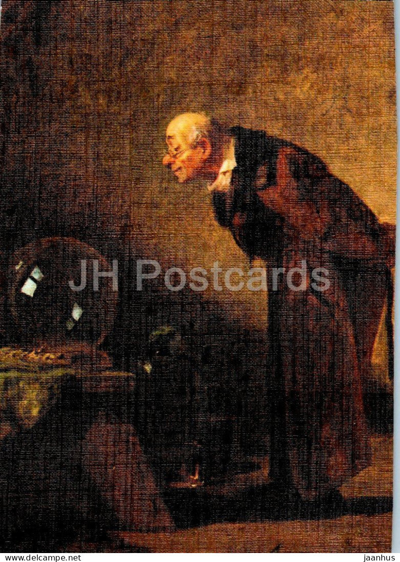 painting by Carl Spitzweg - The Alchemist - Der Alchimist - German art - Germany - unused - JH Postcards