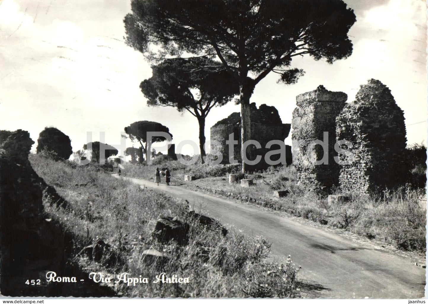Roma - Rome - Via Appia Antica - Appian Way - ancient road - 452 - old postcard - 1956 - Italy - used - JH Postcards
