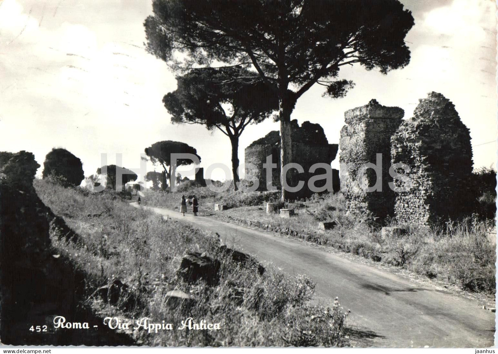 Roma - Rome - Via Appia Antica - Appian Way - ancient road - 452 - old postcard - 1956 - Italy - used - JH Postcards