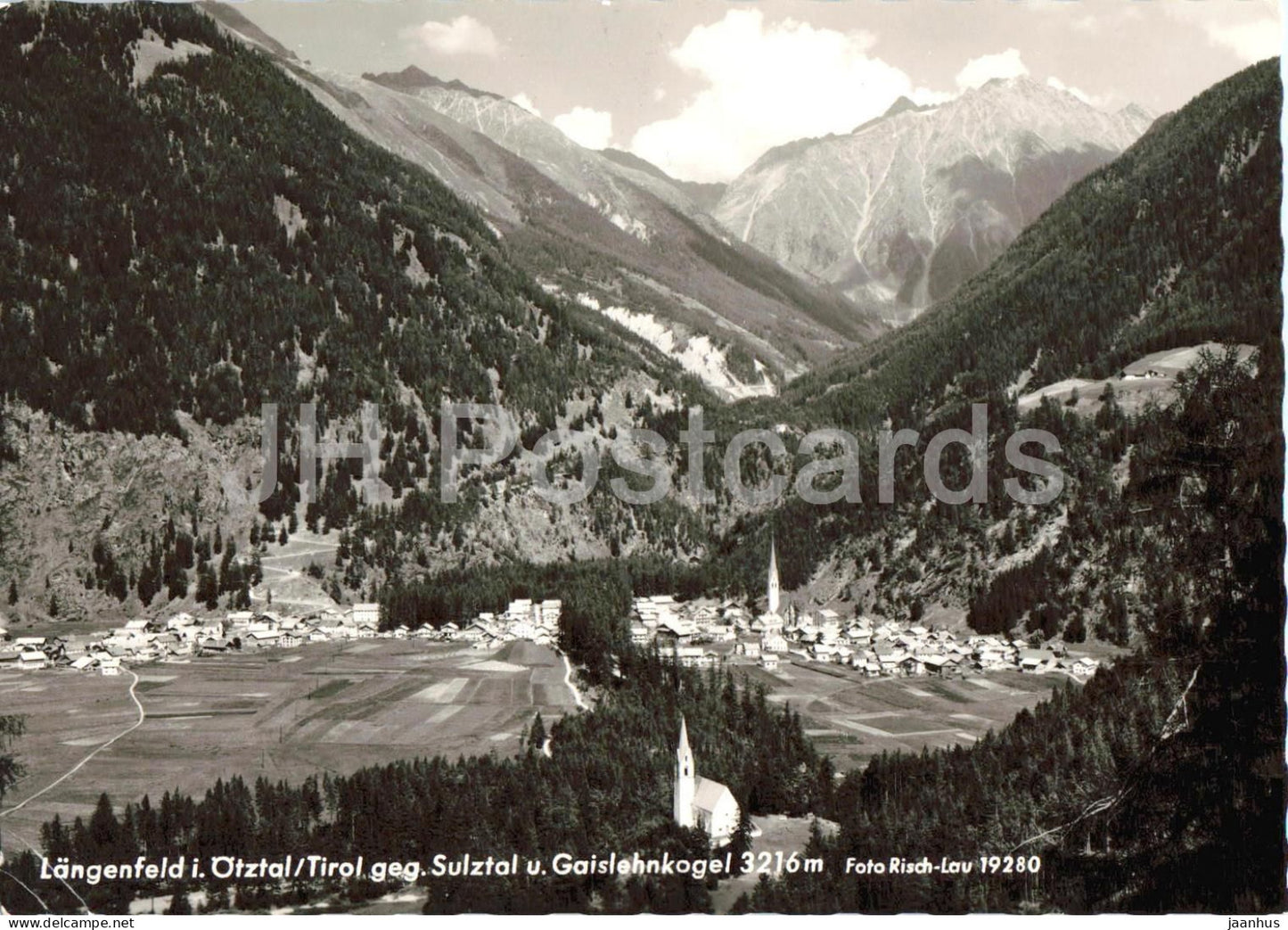 Langenfeld i. Otztal - Tirol geg. Sulztal u. Gaislehnerkogel 3216 m - Alps - 19280 - 1966 - Austria - used - JH Postcards