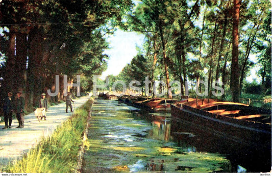 Aisne Marnekanal bei Loivre - canal - boat - WWI - Feldpost - military mail - old postcard - 1916 - France - used - JH Postcards