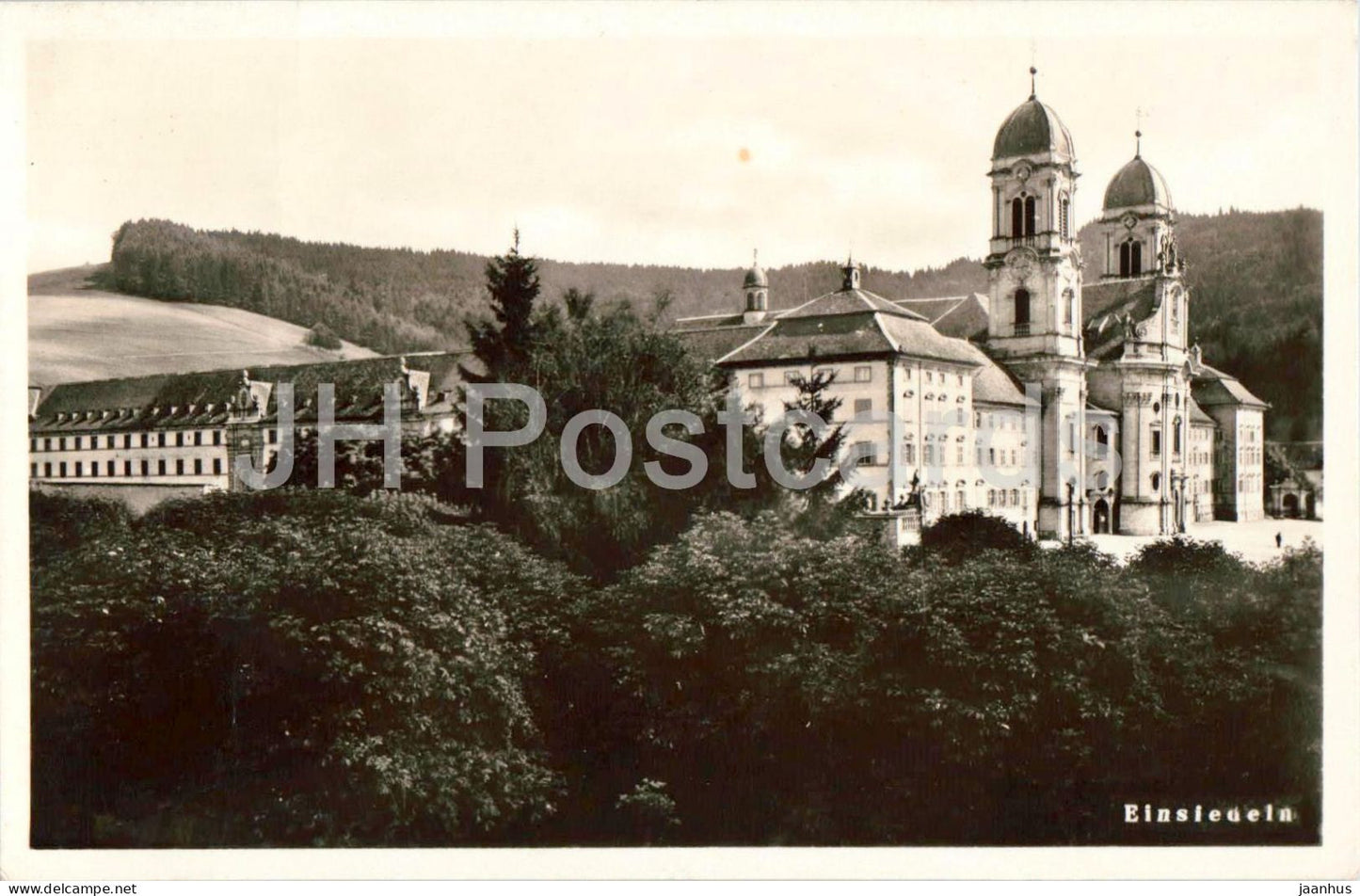Einsiedeln - Klosteransicht - monastery - 3 - old postcard - 1949 - Switzerland - used - JH Postcards