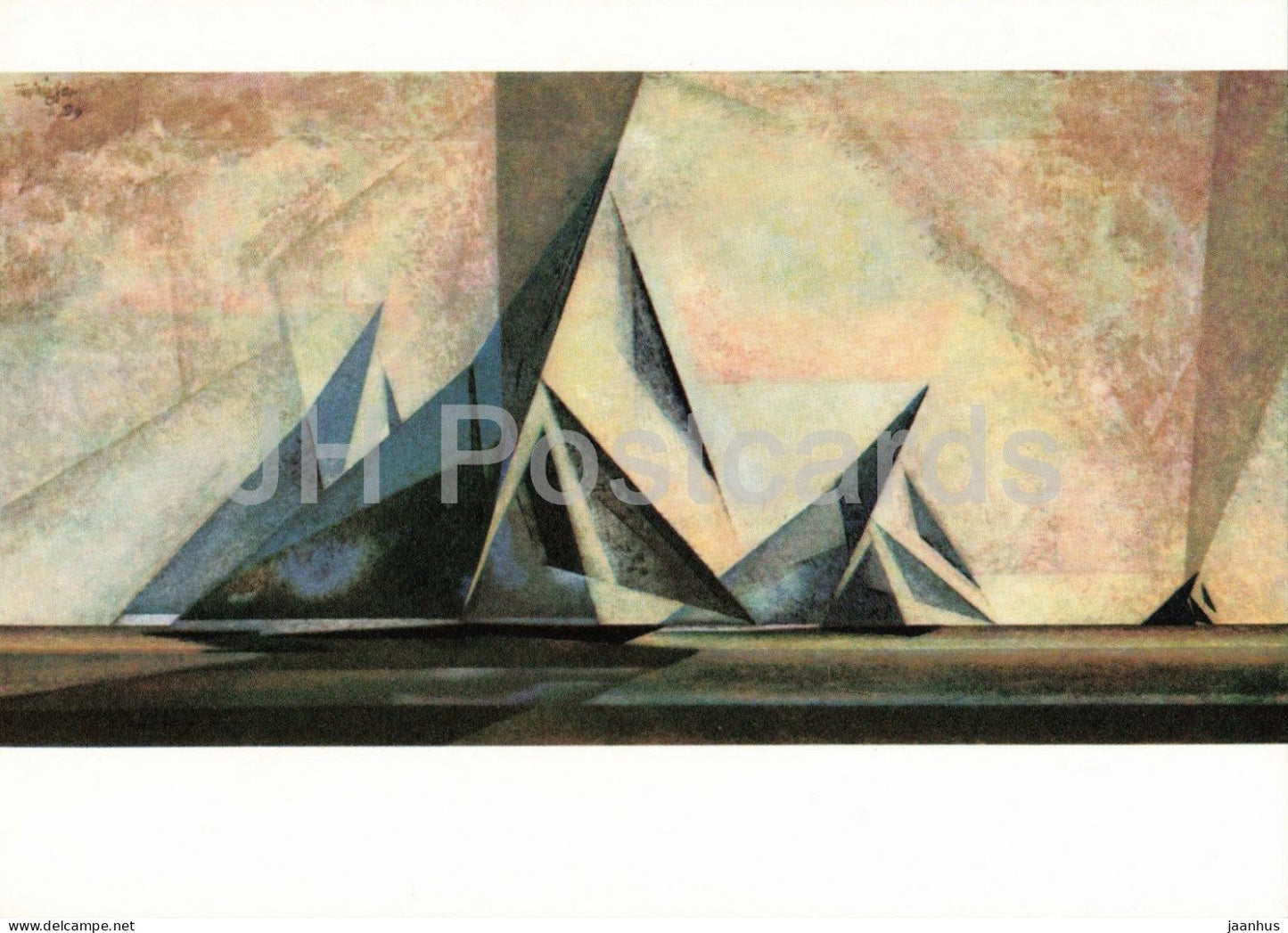 painting by Lyonel Feininger - The Big Cutters - Die grosse Kutterklasse - boat - German art - 1962 - Germany - unused - JH Postcards