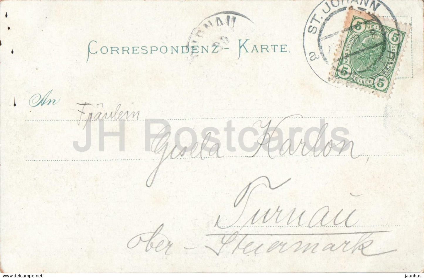 Liechtenstein-Klamm - Gorge - cascade - 8340 - carte postale ancienne - 1907 - Autriche - utilisé 