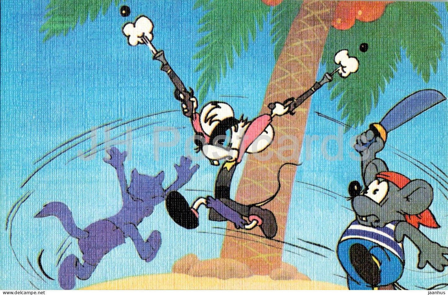 Leopold the Cat and the pirate mice - mouse - illustration - 9 - Russian cartoon art - 1986 - Russia - USSR - unused - JH Postcards