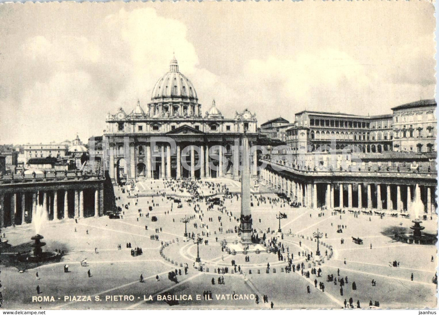 Roma - Rome - Piazza San Pietro - la Basilica - Vatican - Basilica - cathedral - 1 - old postcard - Italy - unused - JH Postcards