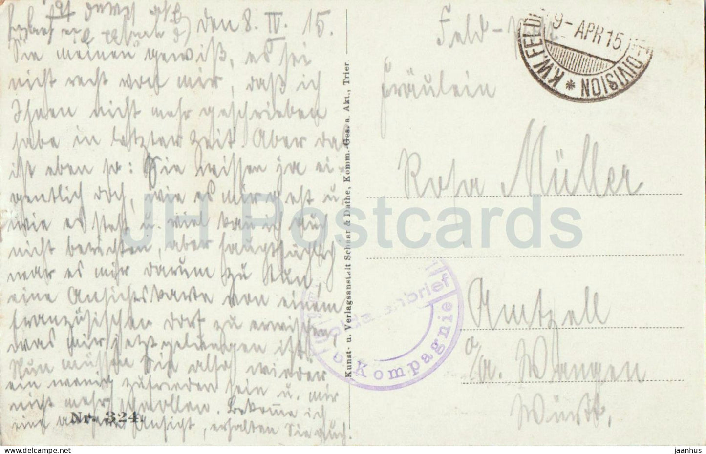 Binarville - Argonnenwald - Ruins after Battles - WWI - Feldpost - military mail - old postcard - 1915 - France - used