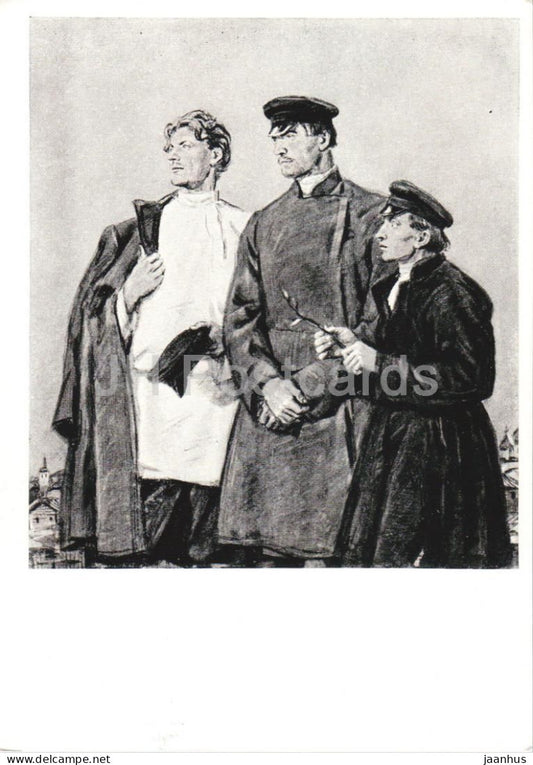 The Artamonov Business by M. Gorky - Aleksei Petr and Nikita - illustration - 1960 - Russia USSR - unused - JH Postcards