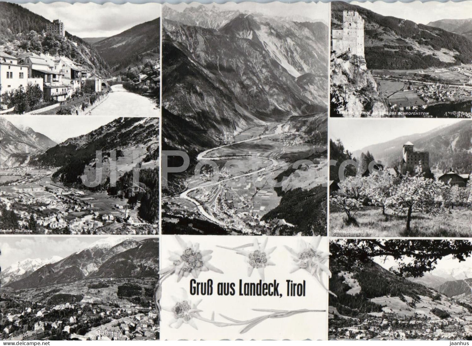 Gruss aus Landeck - Tirol - multiview - town views - castle - Inn valley - old postcard - Austria - unused - JH Postcards