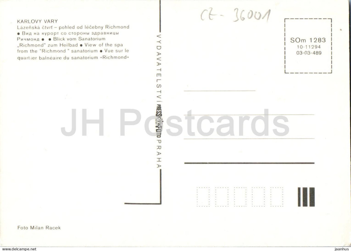 Karlovy Vary - Lazenska ctvrt - deer statue - Spa quarter - Czech Republic - Czechoslovakia - unused