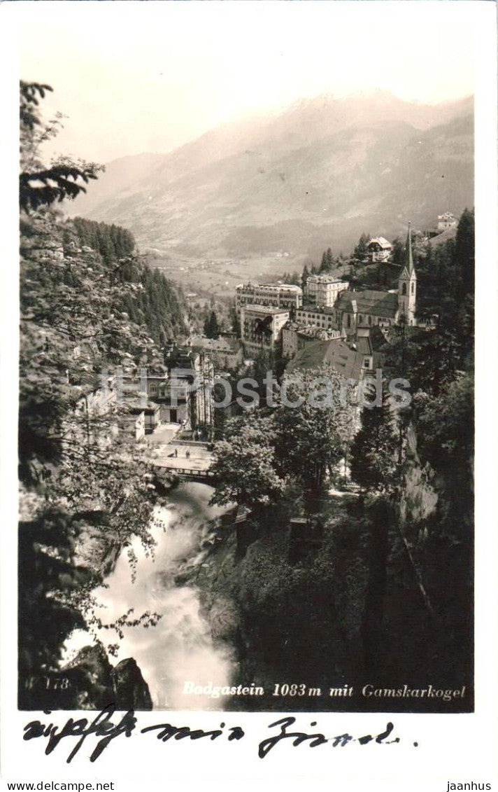 Bad Gastein 1083 m mit Gamskarkogel - 178 - old postcard - Austria - used - JH Postcards