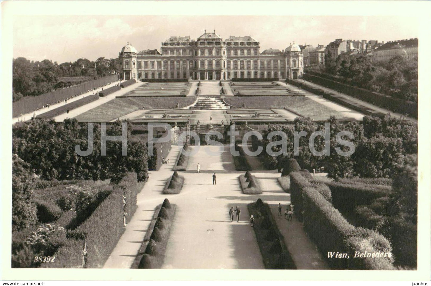 Wien - Vienna - Belvedere - palace - gardens - panorama - 38392 - old postcard - 1930s - Austria - unused - JH Postcards