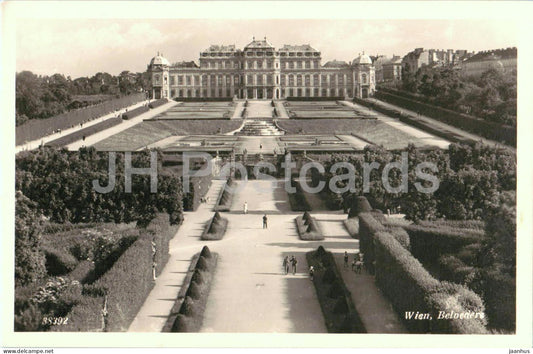 Wien - Vienna - Belvedere - palace - gardens - panorama - 38392 - old postcard - 1930s - Austria - unused - JH Postcards