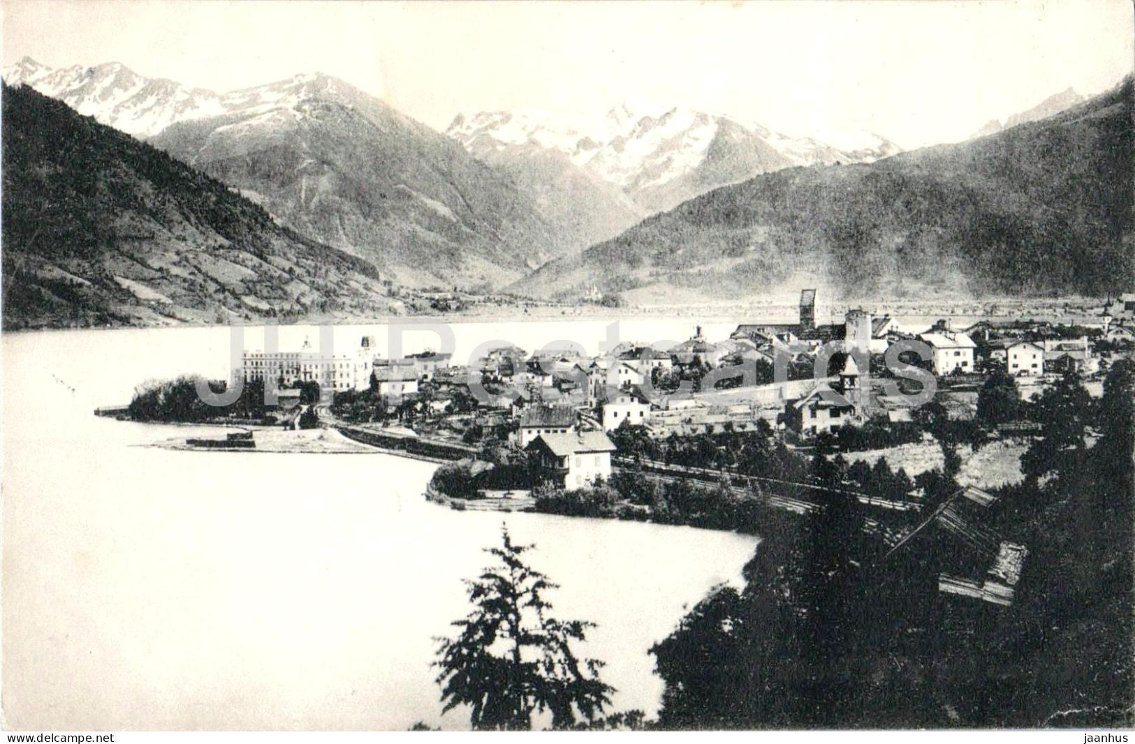 Zell am See g. d. Tauern - landscape -mountains - town view - 200 - old postcard - 1900s - Austria - used - JH Postcards