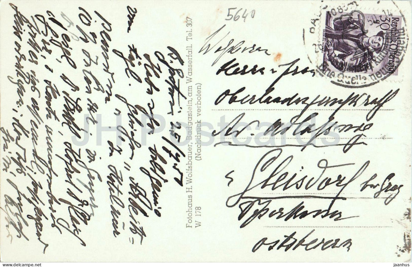 Bad Gastein 1083 m mit Gamskarkogel - 178 - old postcard - Austria - used