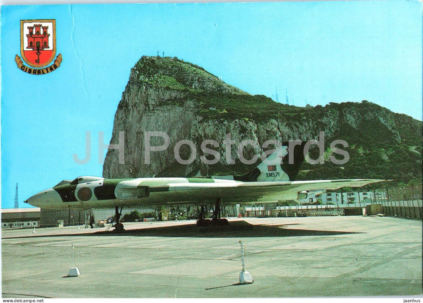 Gibraltar View from North Front - airplane - military - bomber - 20 - 1987 - Gibraltar - used - JH Postcards