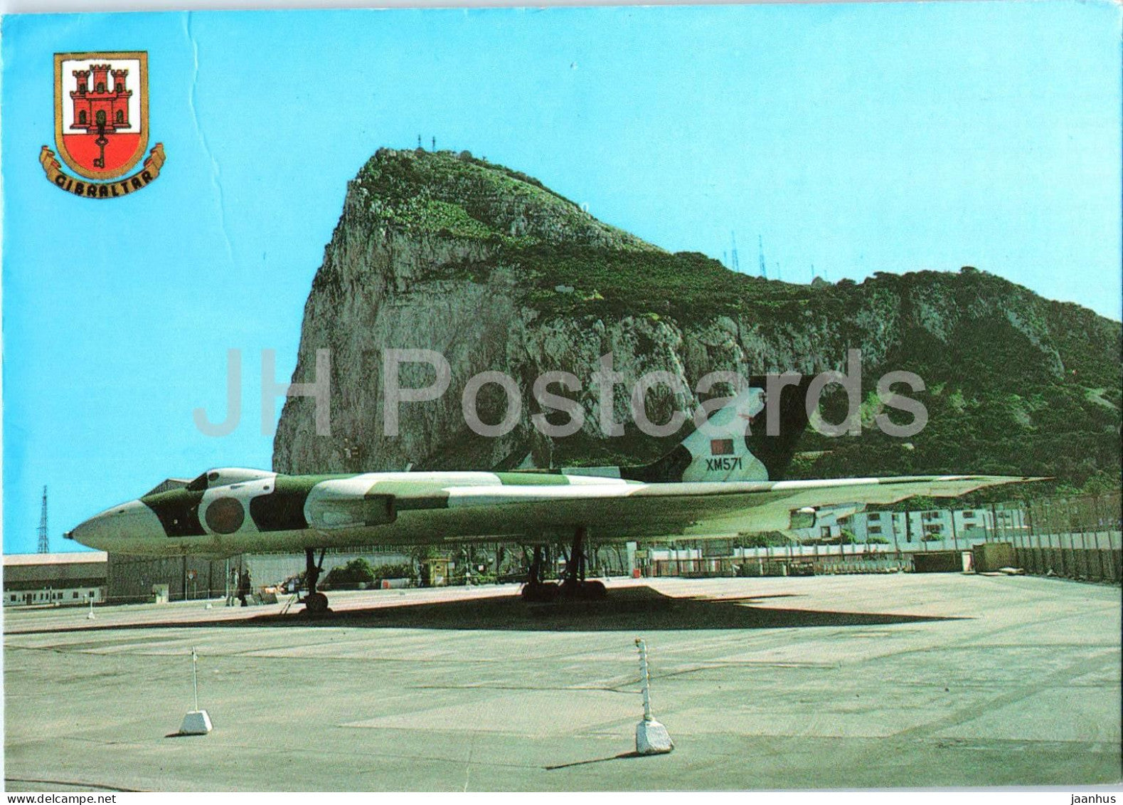 Gibraltar View from North Front - airplane - military - bomber - 20 - 1987 - Gibraltar - used - JH Postcards