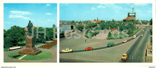 Omsk - monument to Lenin - Lenin square - 1982 - Russia USSR - unused - JH Postcards