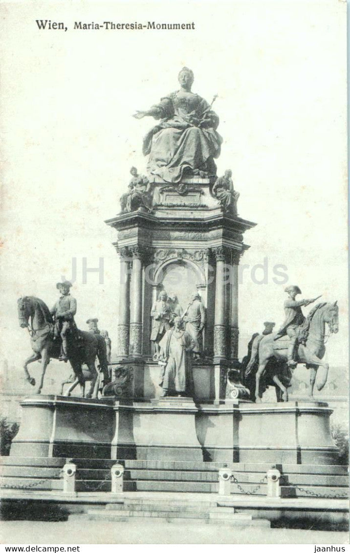 Wien - Vienna - Maria-Theresia Monument - monument - 4527 - old postcard - 1907 - Austria - used - JH Postcards