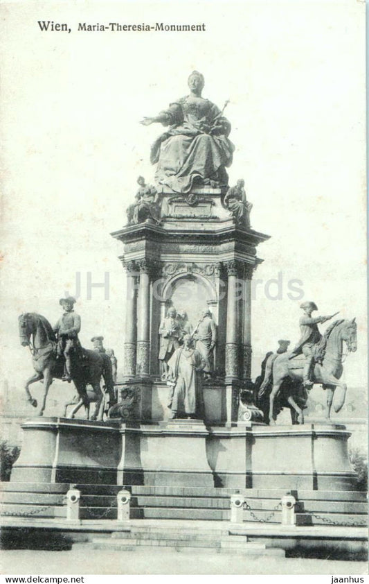 Wien - Vienna - Maria-Theresia Monument - monument - 4527 - old postcard - 1907 - Austria - used - JH Postcards