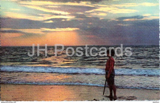 Katwijk aan Zee - beach sunset - child - boy - sea - 1964 - Netherlands - used - JH Postcards