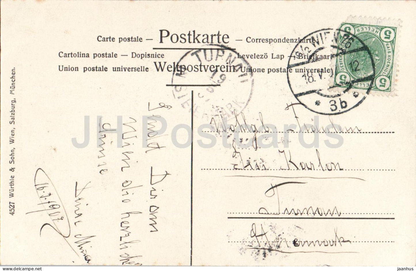 Wien - Vienne - Monument Maria-Theresia - monument - 4527 - carte postale ancienne - 1907 - Autriche - utilisé 