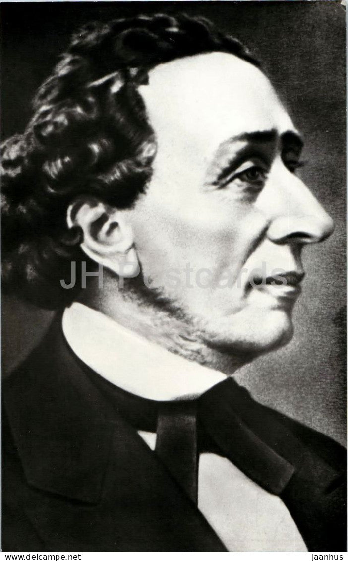Hans Christian Andersen - Danish writer portrait - literature - 1979 - Russia - USSR - unused - JH Postcards