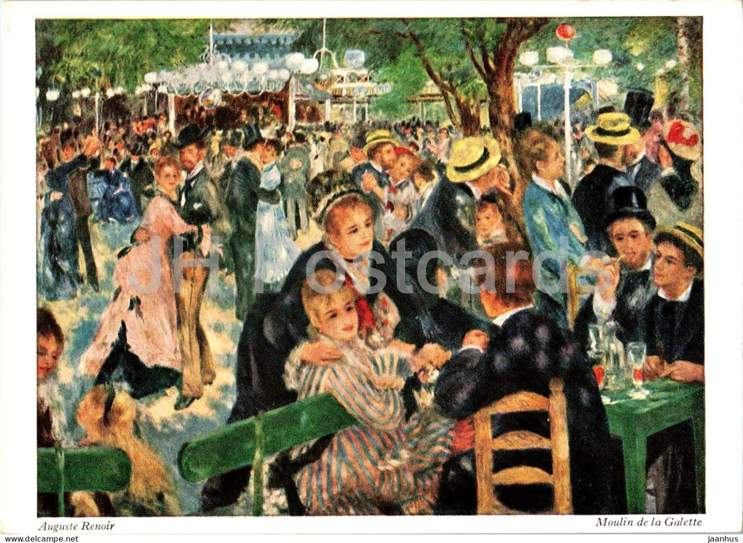 painting by Auguste Renoir - Dance at Le Moulin de la Galette - French art - Germany - unused - JH Postcards