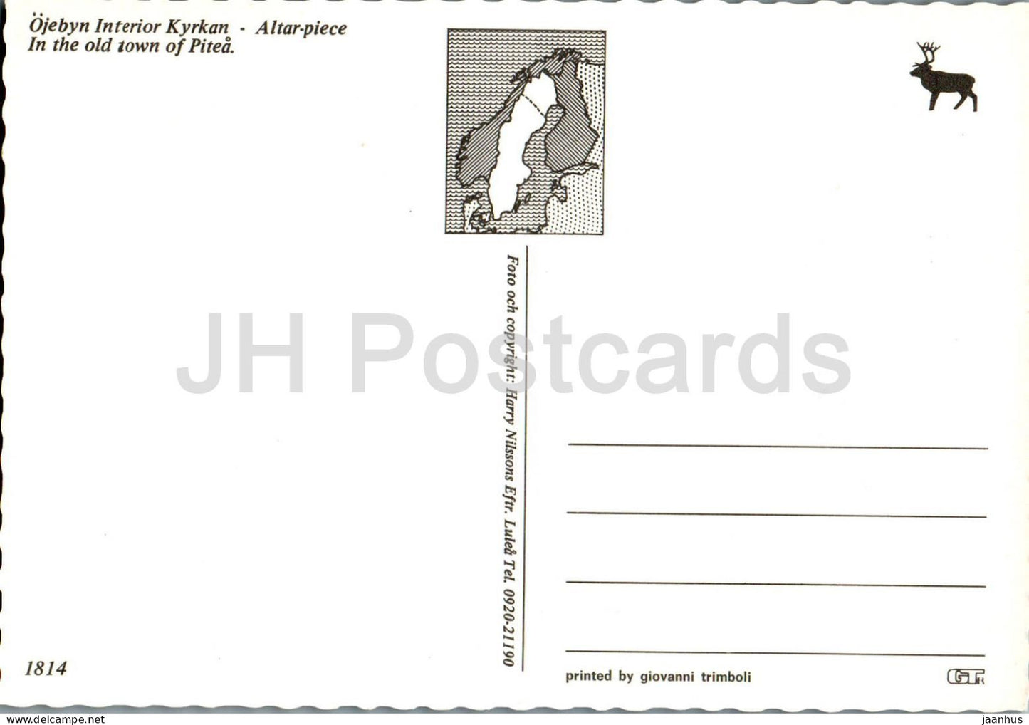 Ojebyn interior Kyrka - Ojeby - Altar piece - Pitea - church - 1814 - Sweden - unused