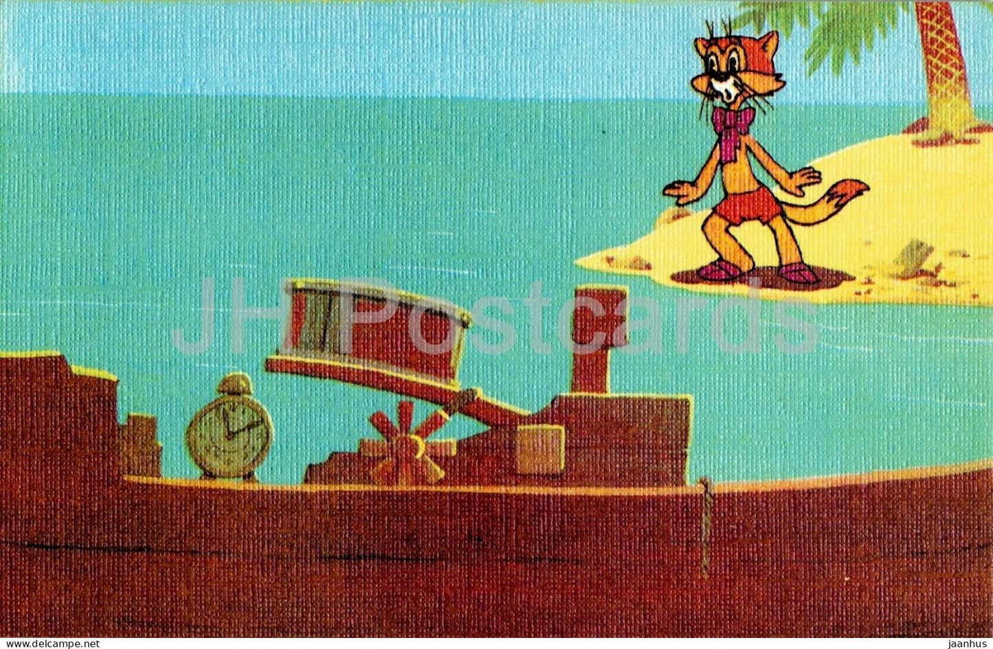 Leopold the Cat and the pirate mice - mouse - illustration - 8 - Russian cartoon art - 1986 - Russia - USSR - unused - JH Postcards