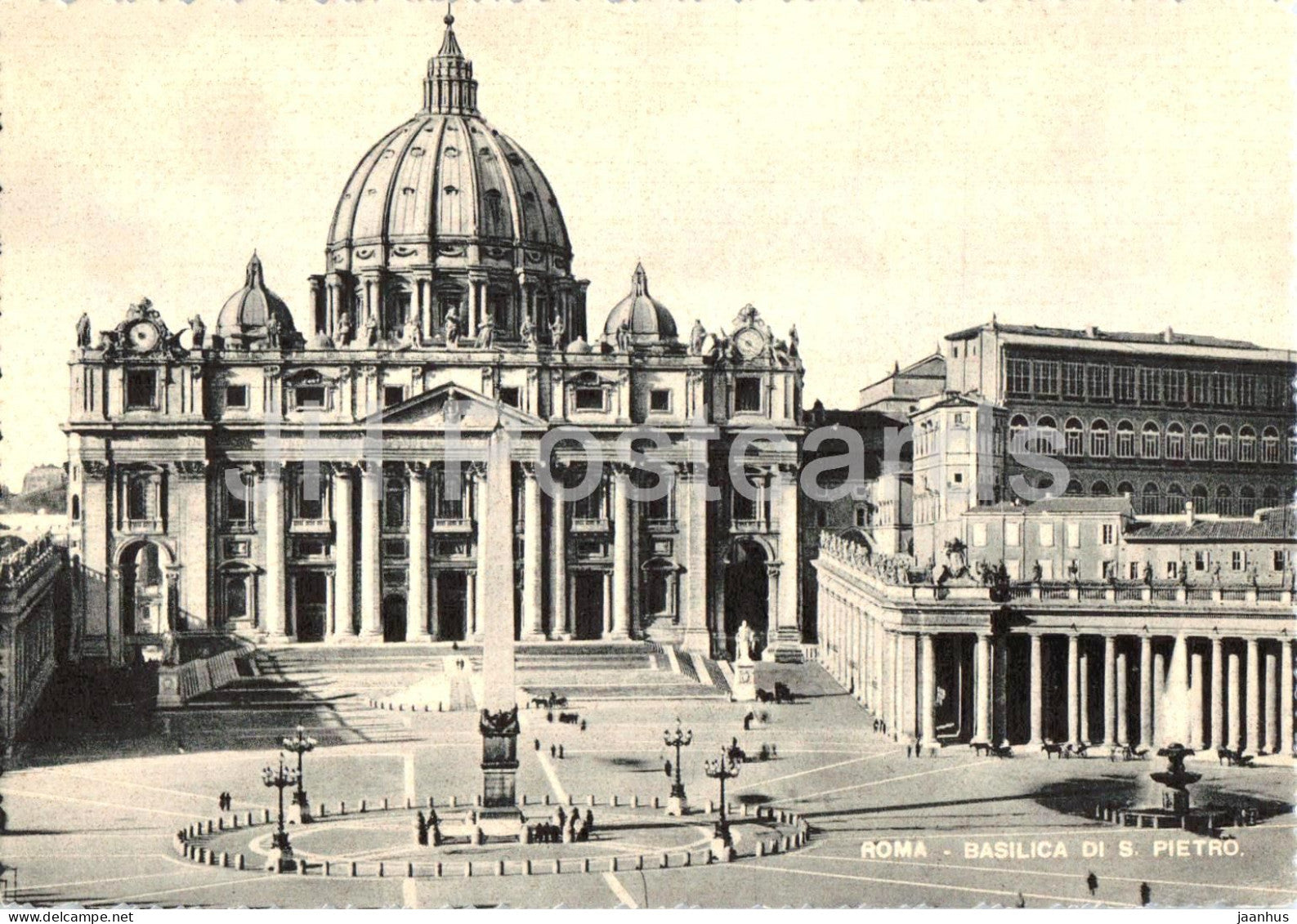 Roma - Rome - Piazza San Pietro - la Basilica - Vatican - Basilica - cathedral - old postcard - Italy - unused - JH Postcards