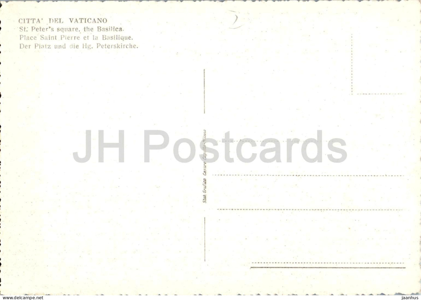 Roma - Rome - Piazza San Pietro - la Basilica - Vatican - Basilica - cathedral - old postcard - Italy - unused