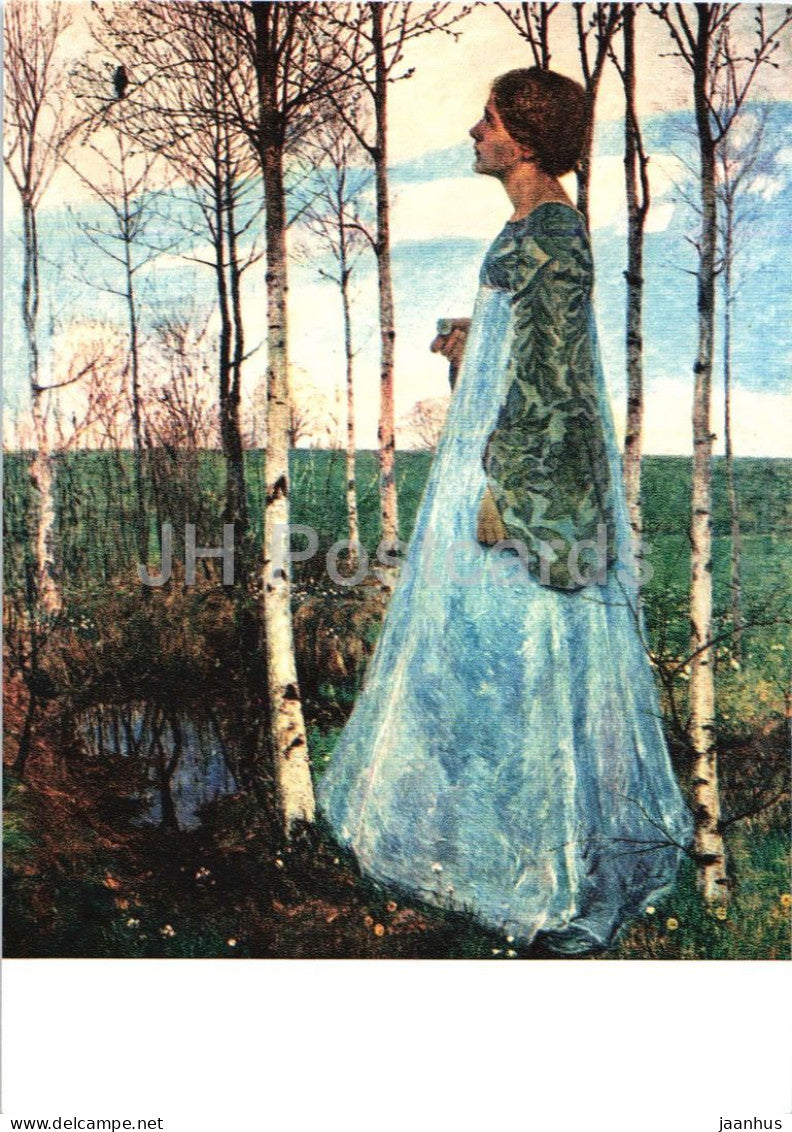 painting by Heinrich Vogeler - Spring - Fruhling - 36 - German art - Germany - unused - JH Postcards