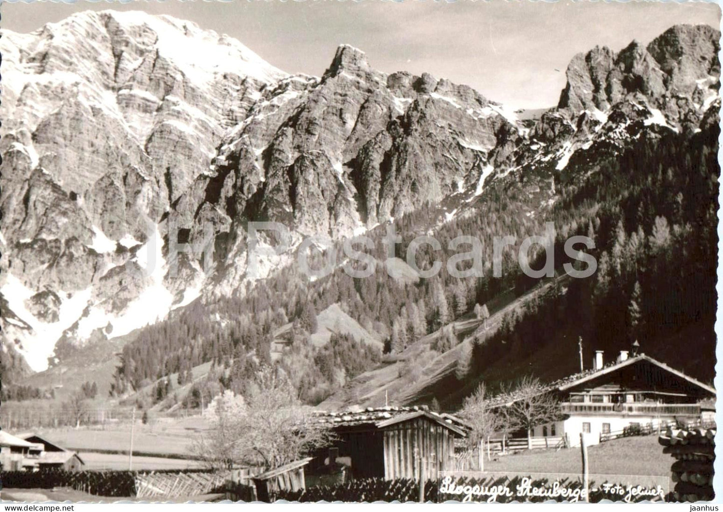 Leoganger Steinberge - mountain range - alpine village - old postcard - Austria - unused - JH Postcards