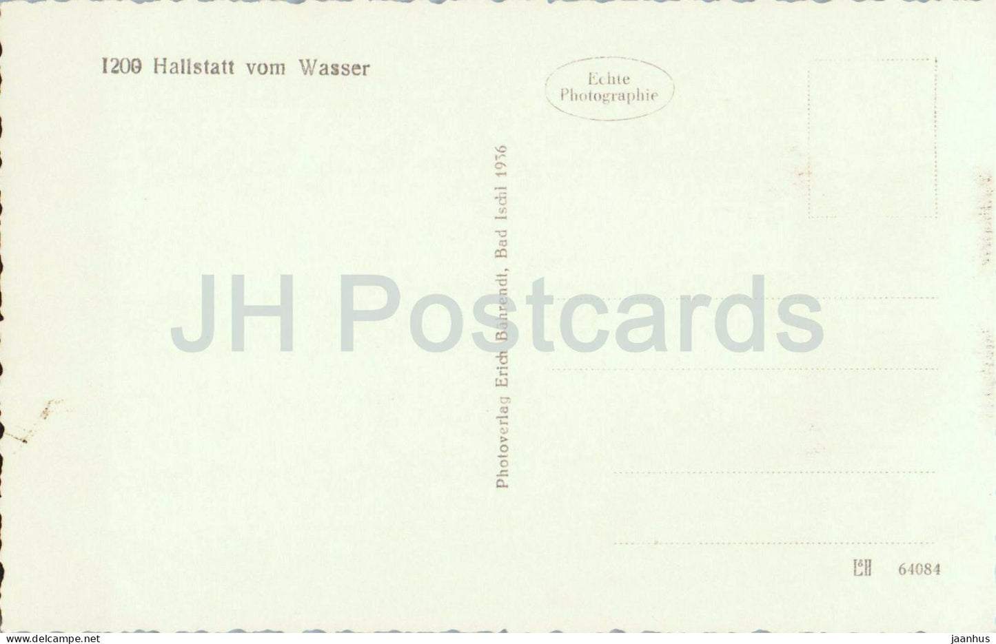 Hallstatt vom Wasser - lake - village - mountains - boat - No. 1200 - old postcard - Austria - unused