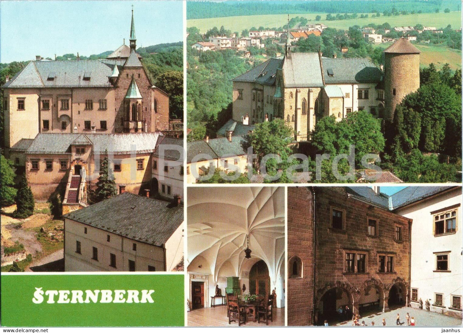 Sternberk Castle - gothic castle courtyard interiors architecture - multiview - Czech Republic - Czechoslovakia - unused - JH Postcards