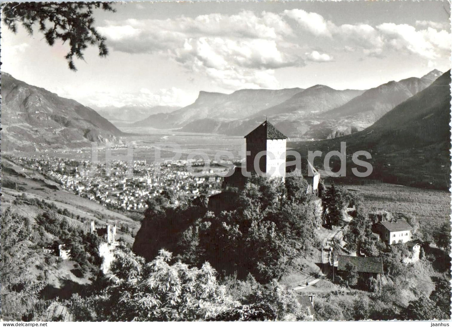 Merano m. 311 - Castel Fontana e Tirolo - Meran - castle - Dolomites - mountains - Alps - 10182 - 1966 - Italy - used - JH Postcards