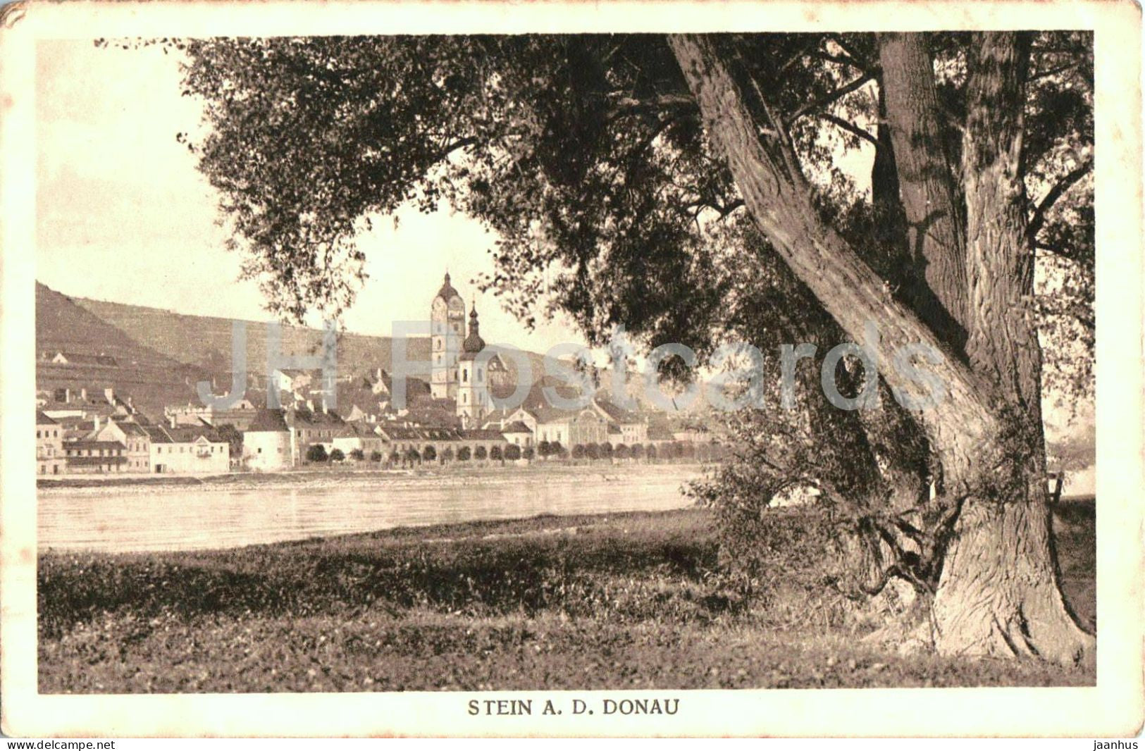 Stein a. d. Donau - town view - old postcard - 1915 - Austria - used - JH Postcards