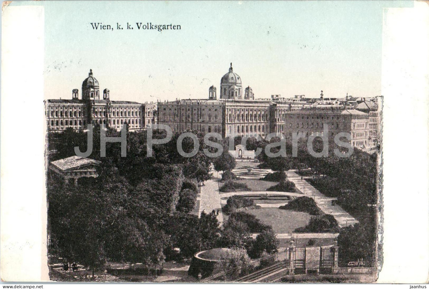 Wien - Vienna - k. k. Volksgarten - park - cityscape - old postcard - 1907 - Austria - used - JH Postcards