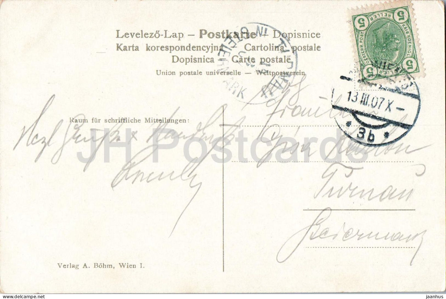 Wien - Vienne - kk Volksgarten - parc - paysage urbain - carte postale ancienne - 1907 - Autriche - utilisé 