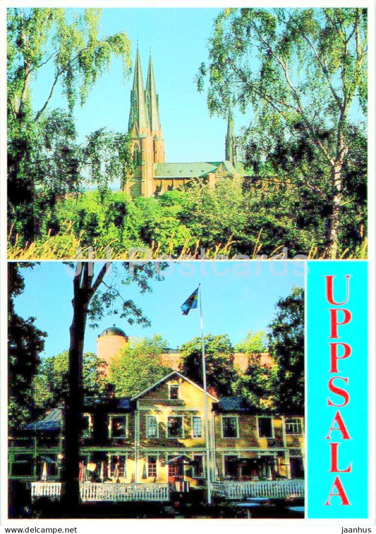 Uppsala - Domkyrkan och Slottet med restaurang Slottskallan - cathedral - castle - restaurant - 3470 - Sweden - unused - JH Postcards