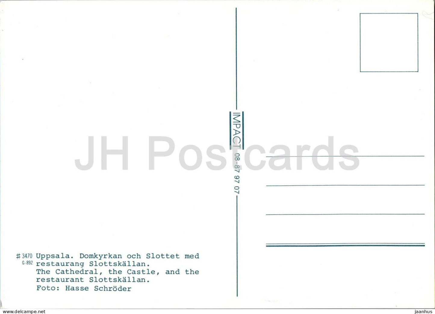 Uppsala - Domkyrkan och Slottet med restaurang Slottskallan - cathédrale - château - restaurant - 3470 - Suède - inutilisé 