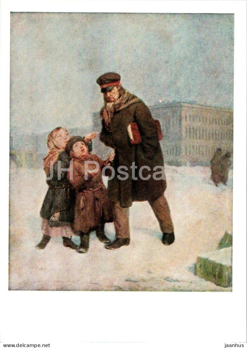painting by F. S. Zhuravlev - Beggar Children - Russian art - 1962 - Russia USSR - unused - JH Postcards